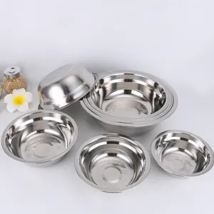 Ensemble de bols à soupe profonds en acier inoxydable, bols de cuisine multi-tailles épais.