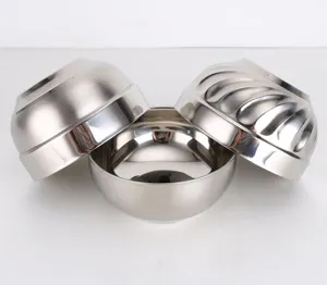 Stainless steel double wall insulated bowl, thickened court bowl detail display.