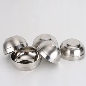 Thickened double-wall stainless steel thermal insulated rice bowl for daily kitchen use