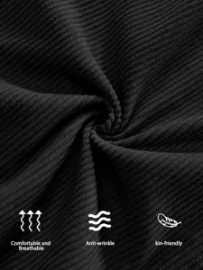 Detailed view of men's casual pants fabric showing soft breathable and anti-wrinkle texture.