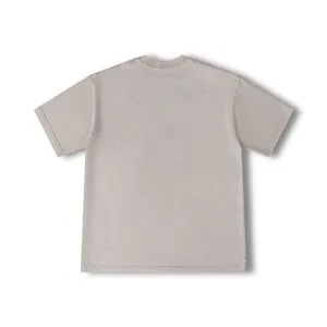 Vintage washed loose short sleeve t-shirt, casual basic design for comfortable daily wear.