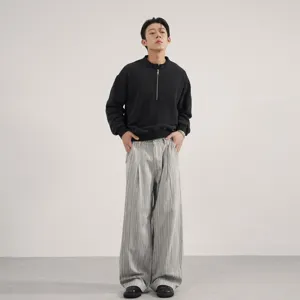 Αμερικανικό ρετρό ριγέ φαρδύ casual παντελόνι unisex ίσια φαρδιά γραμμή κύρια εικόνα