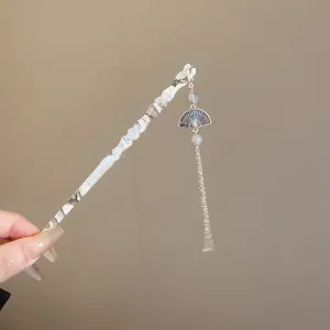 Bâton de cheveux Hanfu de style chinois avec pendentif gland éventail élégant accessoires.
