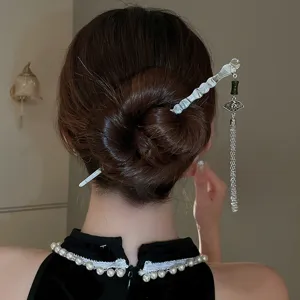 Bâton de cheveux style chinois élégante pingle à cheveux pompon accessoires Hanfu vintage