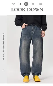 Jeans baggy vintage da uomo vestibilità comoda casual streetwear retro pantaloni eleganti
