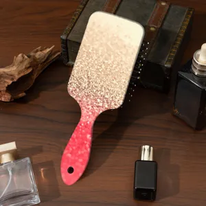 Gradient glitter cushion hair brush with ABS material for women daily hair care and styling use