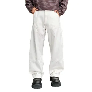 Men's heavy white loose cargo pants casual streetwear baggy trousers fashion ready stock