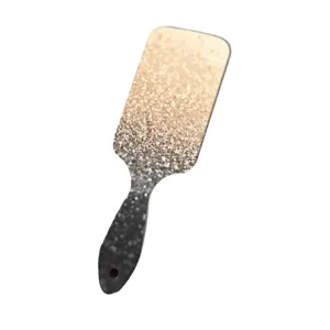 Gradient glitter paddle hairbrush with air cushion, stylish hair styling tool for women daily use.