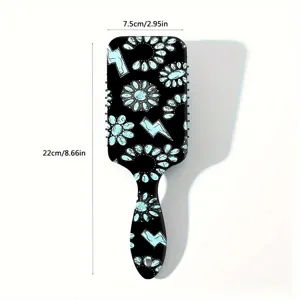 Western Cowboy Turquoise Cushion Hairbrush Scalp Massaging Portable Styling Comb