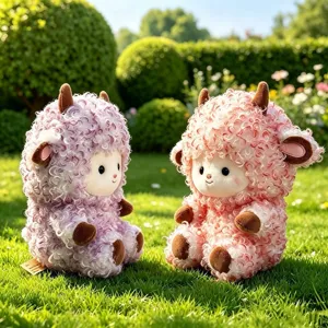 Cute curly fleece lamb plush toy small doll soft stuffed animal desktop companion toy for kids