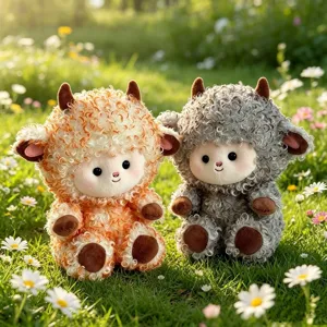 Cute curly fleece lamb plush toy small stuffed animal doll cute desktop companion ornament