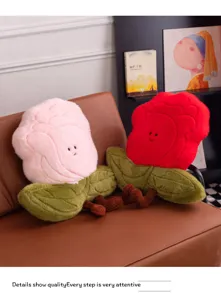 Cute rose flower plush pillow sofa cushion soft plushie stuffed doll home decor gift item