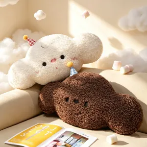 Cojín Decorativo de Felpa con Forma de Nube Lindo Cojín Suave Relleno Para Sofá Cama Sala de Estar Decoración del Hogar Regalo