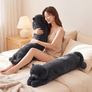 Long cat plush pillow cute sleeping body pillow soft animal cushion for bed girl side sleeper