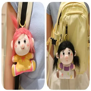 Cute plush doll bag pendant fluffy keychain cute cartoon plush toy accessory for gifts