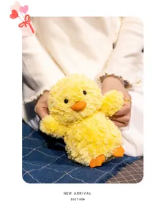 Cute yellow duck plush toy fluffy chick doll lovely gift companion for kids and room decor.