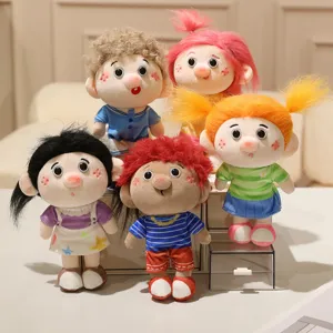 Cute Curly Hair Plush Doll Toy Soft Stuffed Cartoon Character Figure Kawaii Bag Pendant Birthday Gift For Girls