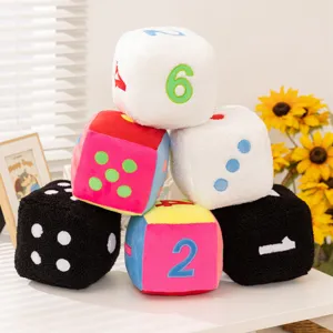 Cuscino a Forma di Dado Cartone Animato Peluche Colorato Numero Punto Cubo Morbido Bambola Imbottita Arredamento Divano Casa