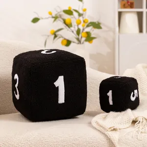 Cuscino in peluche a cubo nero morbido giocattolo divano soffice decorazione casa