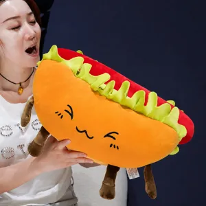 Cute cartoon hamburger plush toy funny food doll soft stuffed pillow gift for girls