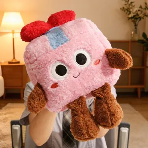 Cute cartoon milk box plush toy soft stuffed doll creative gift pillow for kids room decor