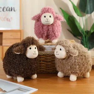 Cute fluffy sheep plush toy simulation animal doll lovely fluffy stuffed lamb for kids gift