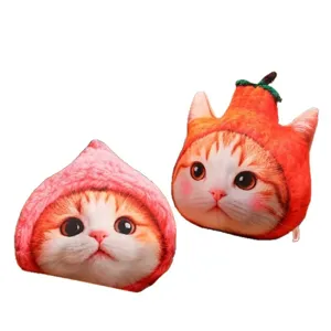 Simatico cuscino peluche gatto cappello frutta morbido divano decorazione regalo
