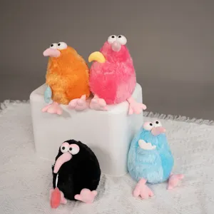 Colorful kiwi bird plush toy cute stuffed animal doll fluffy bird soft toy for kids