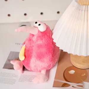 Cute pink kiwi bird plush toy, soft stuffed animal doll for kids, adorable home decor gift.