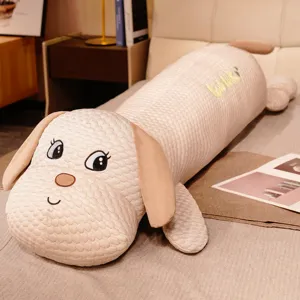 Cooling Viscose Fiber Animal Body Pillow Cute Dog Rabbit Long Sleeping Companion Cushion Plush Toy for Women