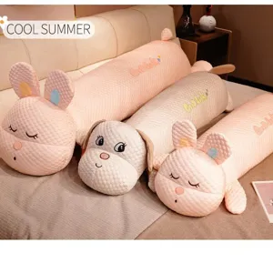 Cooling ice silk animal long body pillow cute plush toy side sleeping pillow for girl comfy.