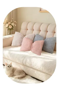 Cute bow plush sofa pillow aesthetic home decor cute sleeping cushion simple solid color backrest