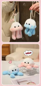 Cute plush octopus keychain bag charm fluffy toy cute doll accessory for keys and backpacks