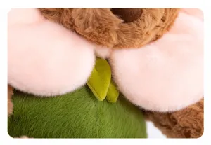 Cute flower bear plush toy soft stuffed doll cute animal pillow sleeping companion gift