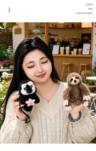 Cute magnetic plush sloth and saki monkey shoulder dolls for kids and animal lovers daily.