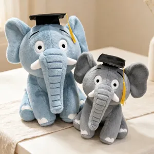 Peluche elefante di laurea con cappello da dottore simpatico animale regalo studente