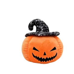 Coussin peluche citrouille Halloween mignon chapeau de sorcière pour le salon