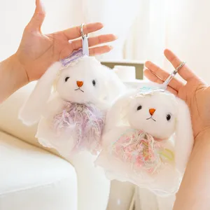Lolita style cute plush bunny keychain fluffy toy pendant handbag accessory sweet gift