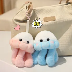 Cute plush octopus bag charm keychain soft stuffed animal couple kawaii pendant for backpack