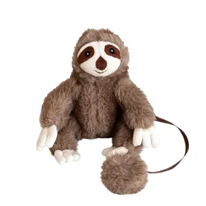 Cute cartoon sloth plush shoulder doll soft stuffed animal toy for kids home decor display
