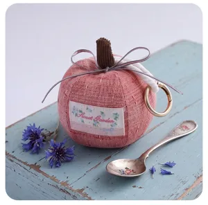 Cute fabric apple pumpkin keychain car hanging pendant charming rearview mirror decorative charm.