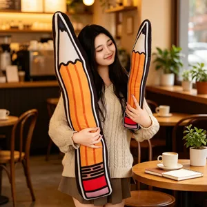 Cute Cartoon Pencil Plush Pillow Long Sleeping Cushion Soft Stuffed Doll Toy For Kids Girls Bed Room Decor