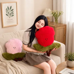 Cute red rose flower plush pillow sofa cushion soft stuffed toy nice girl gift!