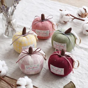 Cute Apple Pumpkin Plush Car Hanging Ornament Bow Rearview Mirror Decoration Key Chain Bag Pendant Gift