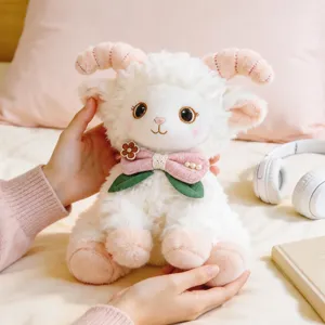 Cute Little Sheep Plush Toy Stuffed Animal Doll Girlish Style Soft Pillow Birthday Gift for Kids