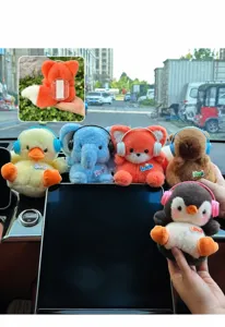 Figurines en peluche d'animaux de compagnie de voiture ornements mignons de tableau de bord