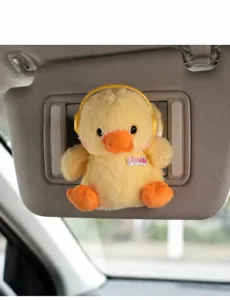 Mignonne peluche canard jaune pendentif pare-soleil de voiture poupée casque accessoire