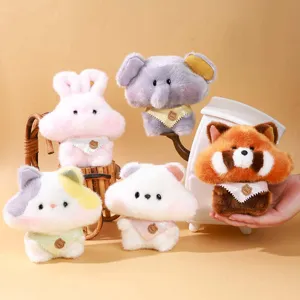Süßes Plüsch Squishy Beanbag Puppe Kaninchen Katze Panda Elefant Bär Anhänger Schlüsselanhänger Gestopftes Tier Spielzeug Geburtstagsgeschenk