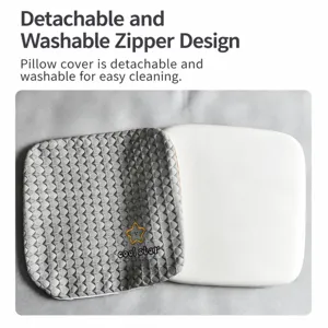 Detalle de la funda de cojín de asiento de espuma viscoelástica con cremallera