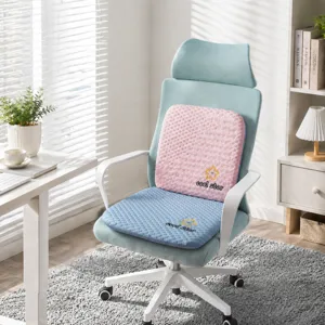 Set de cojín de asiento ergonómico de espuma viscoelástica y soporte lumbar para oficina.